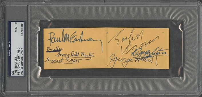 "The Beatles" Multi-Signed and Encapsulated Cut – All Four Band Members Signatures! – (PSA/DNA MINT 9)